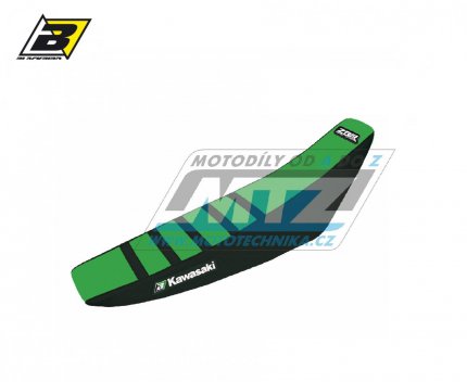Potah sedla Kawasaki KXF250 / 13-20 + KXF450 / 12-18 - barva zeleno-ern - typ potahu ZEBRA
